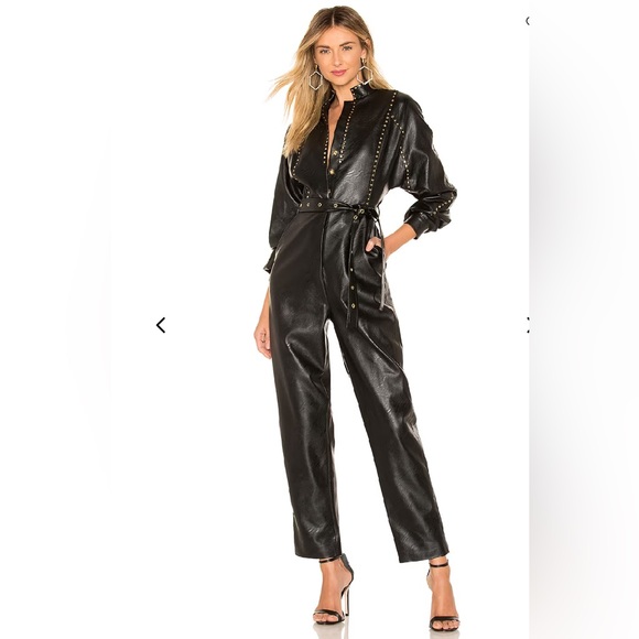 ❤️❤️ DIVINE HÉRITAGEDivine Heritage Gold Stud Flight Jumpsuit In Black.❤️